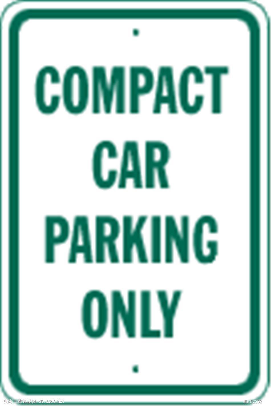 compactcarparkingonly标识标牌3d模型
