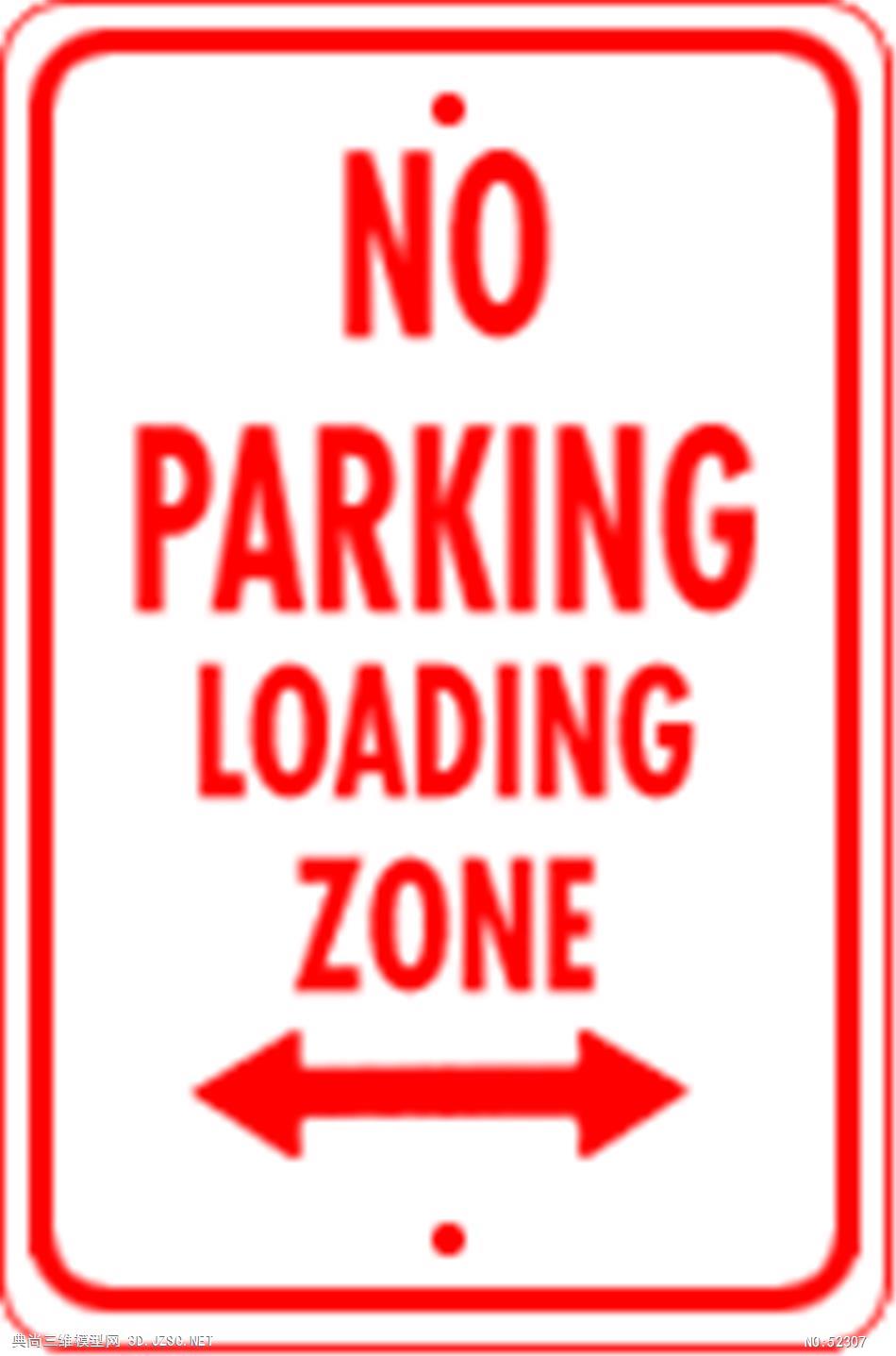 noparkingloadingzone标识标牌3d模型
