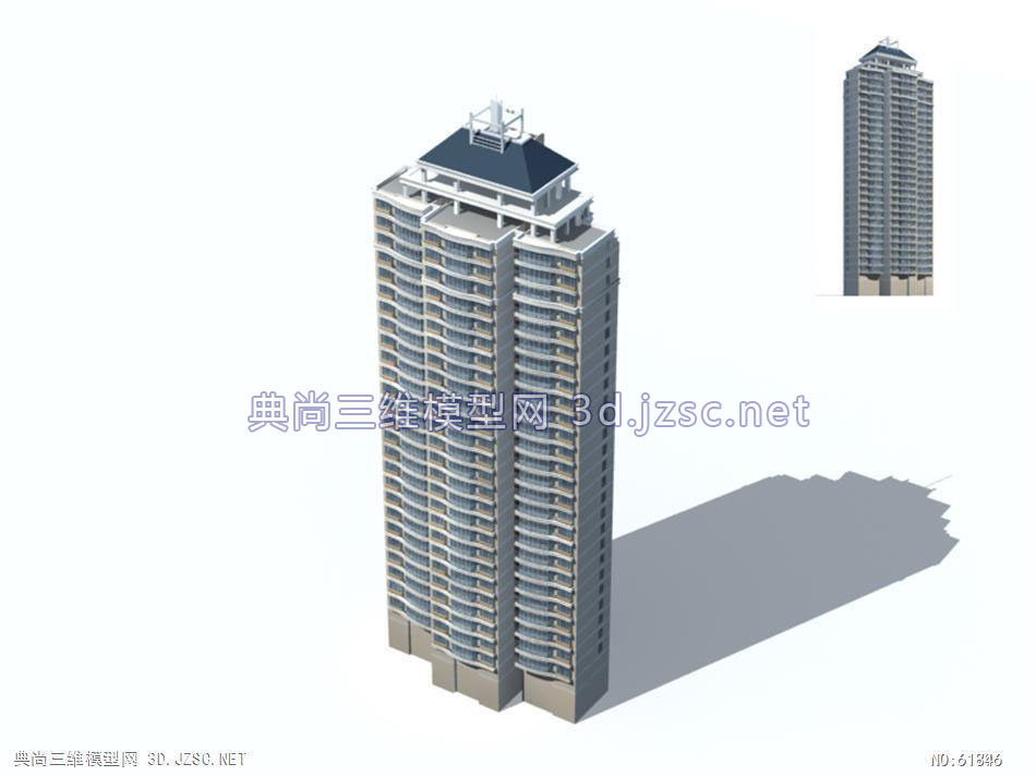 3d住宅max模型高层住宅0006