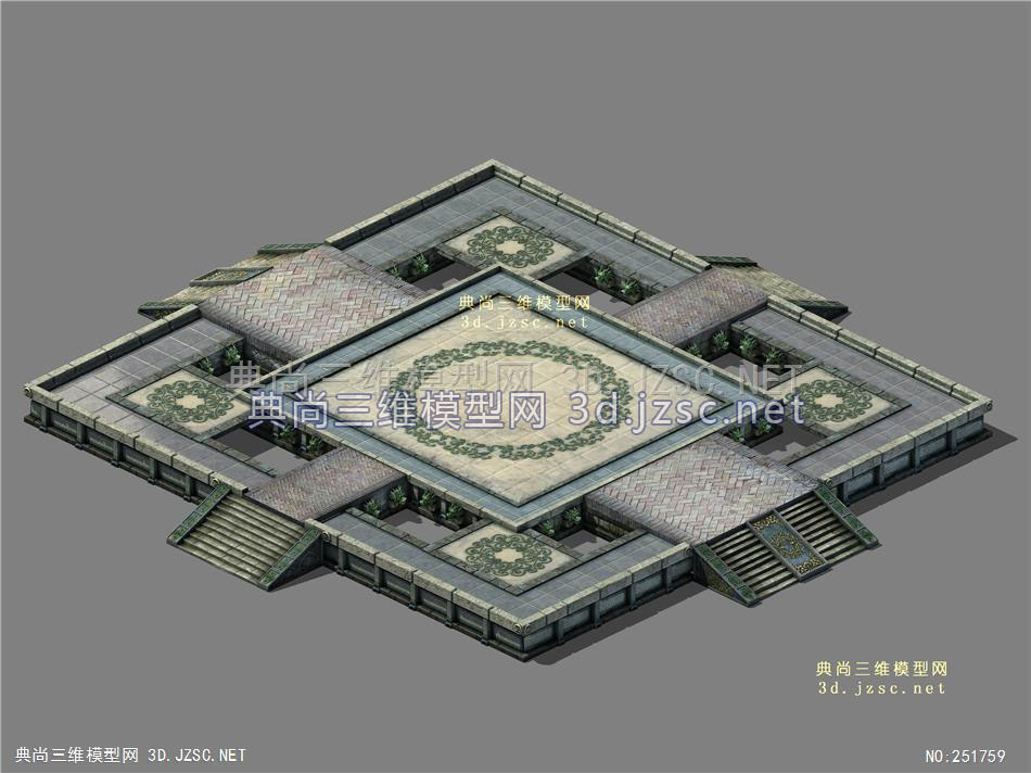 京城新规划-06 古建筑元素古代建筑古典元素 游戏模型3dmax模型