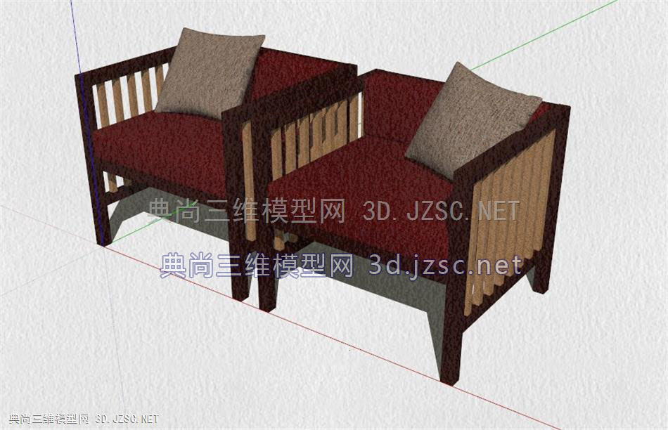 中式单人沙发座椅（1）
