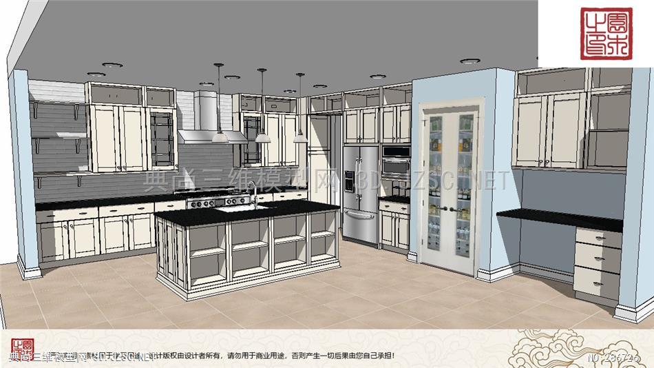 精品厨房整体模型丨壁橱组合家具丨现代中式欧式简约北欧丨厨房—— (51)
