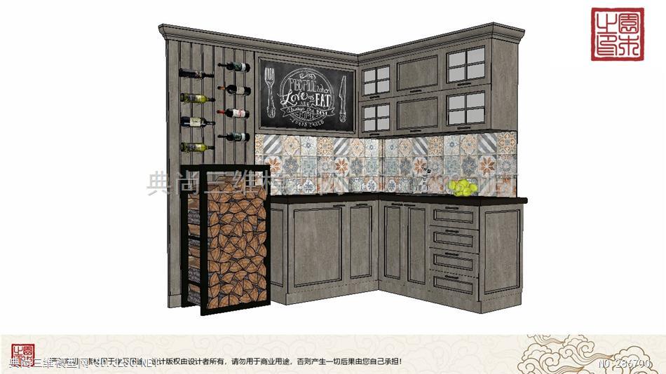 精品厨房整体模型丨壁橱组合家具丨现代中式欧式简约北欧丨厨房—— (77)