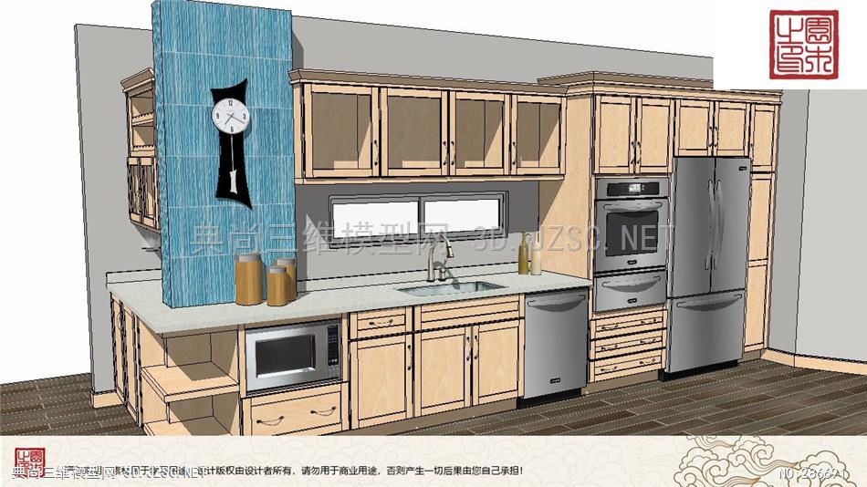 精品厨房整体模型丨壁橱组合家具丨现代中式欧式简约北欧丨厨房—— (86)