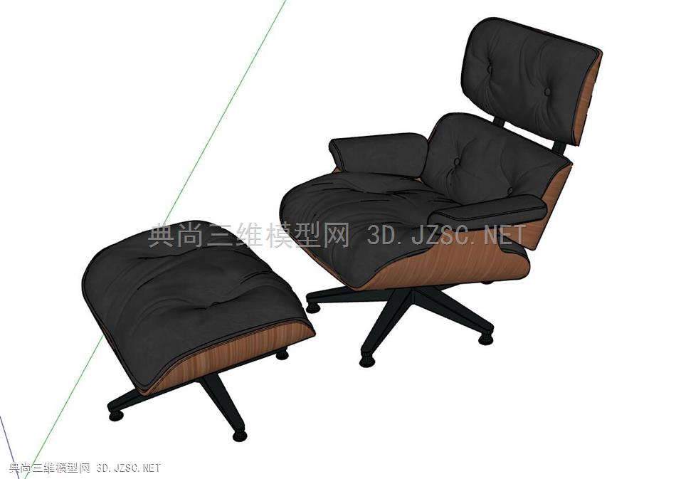 伊姆斯休闲椅 椅子 折叠椅 沙发 担架 理发椅 SU模型下载