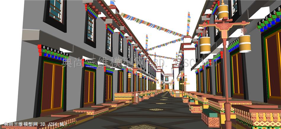 藏式商业街 西藏风情元素