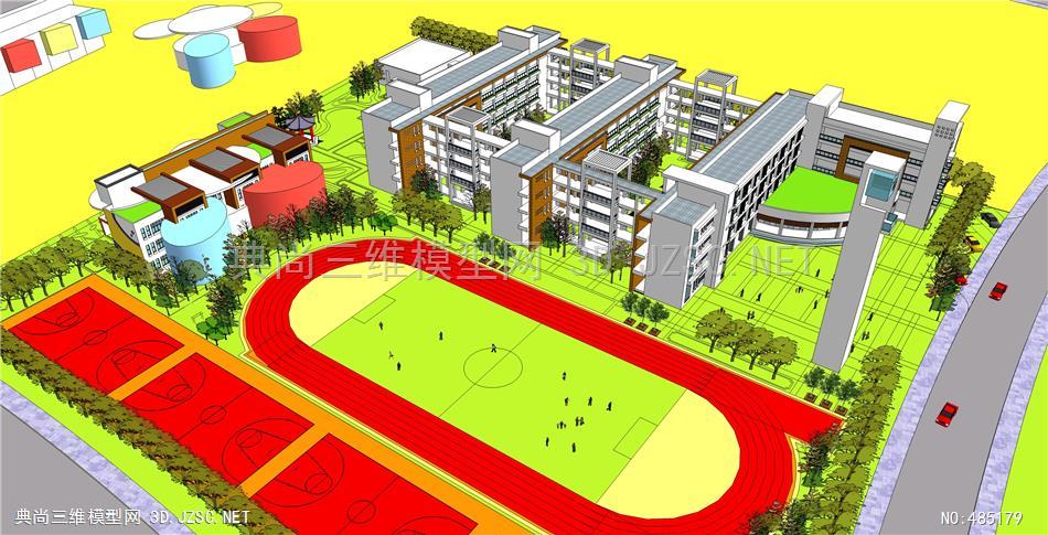 学校整体规划设计SKP模型-www.52edy中小学教育建筑校园精品模型