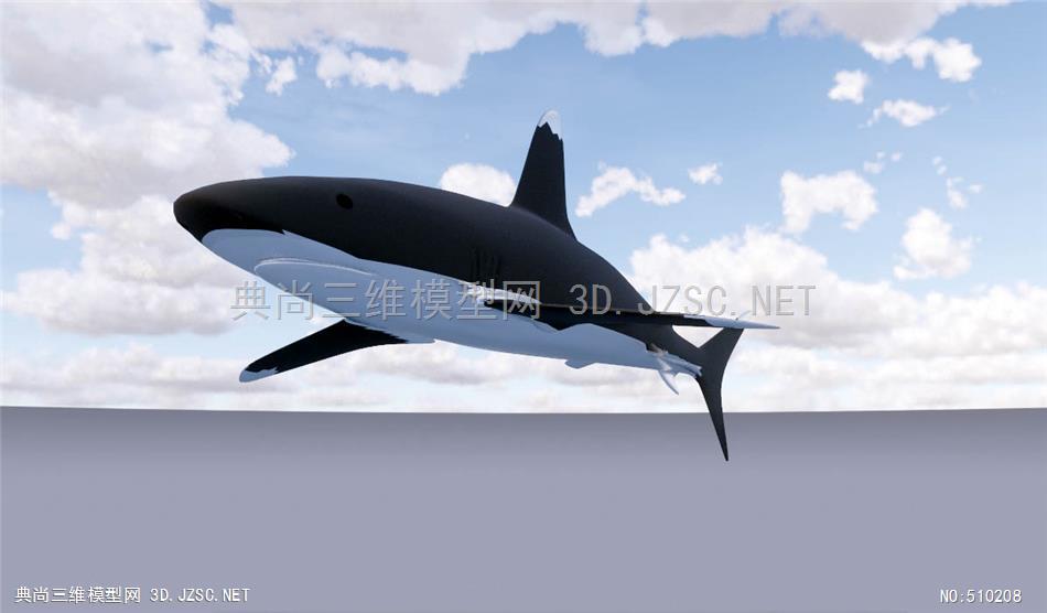 大白鲨鲨鱼SU免费模型下载