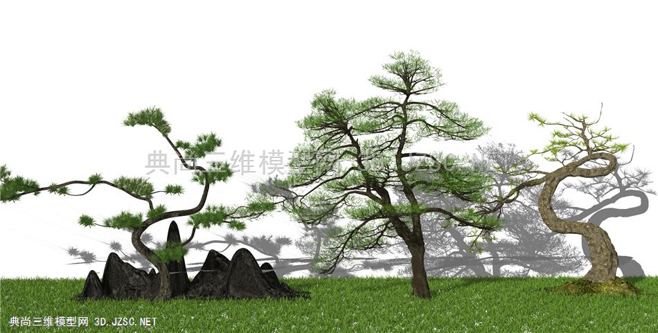 新中式松树 景观小品 园艺景观 庭院松树景观 原创