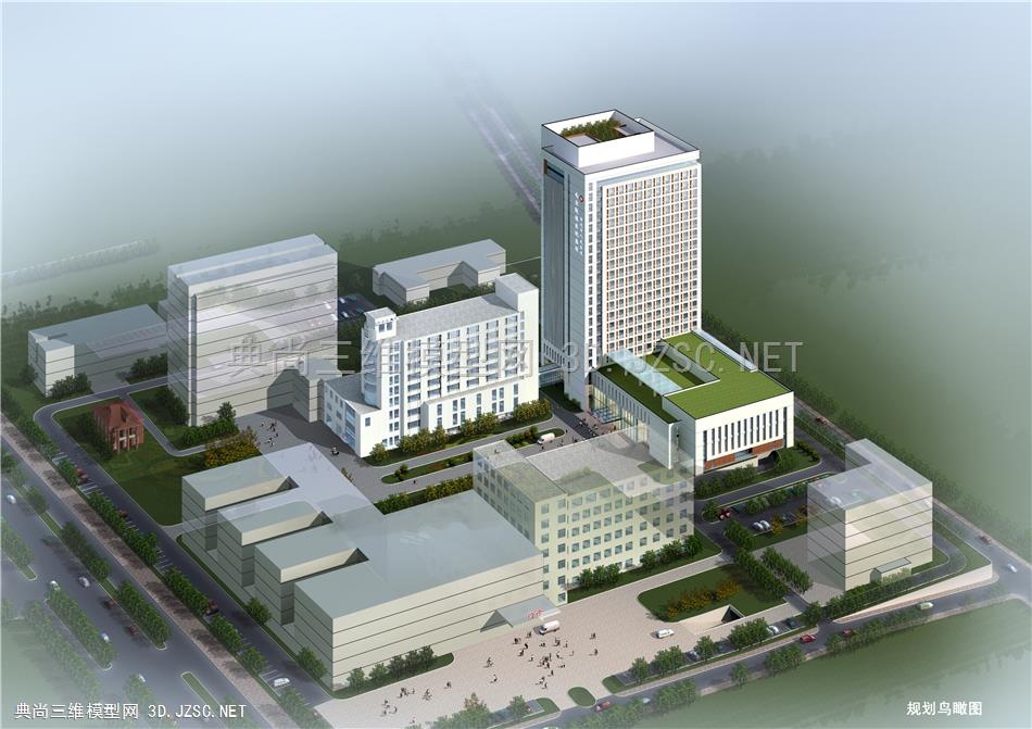 宿迁人民医院病房大楼设计（CAD+SU+文本）