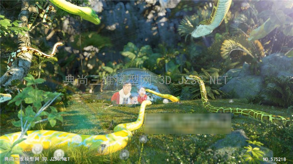 绘画 油画 龙脊梯田 恐龙MAX：生态sy0207zz1016 三维动画模型