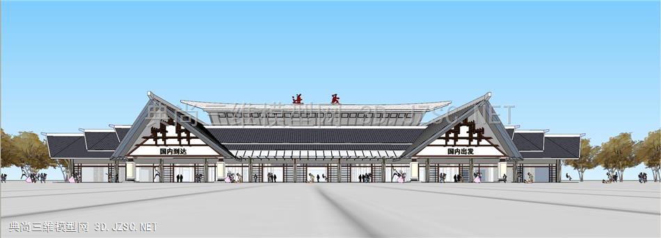 机场方案设计SU模型