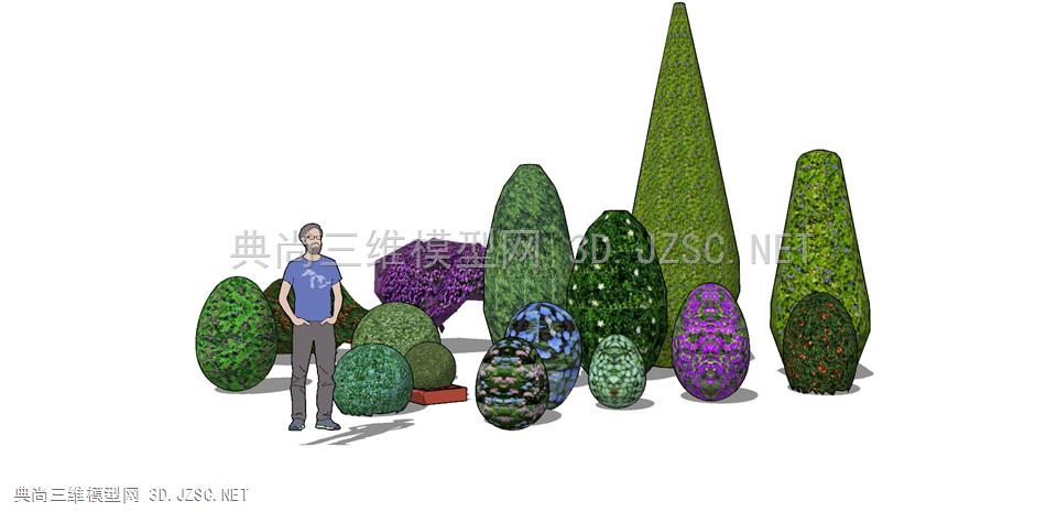 景观植物球SU模型