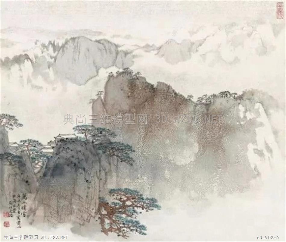 中式山水人物挂画墙面装饰挂画 (33)