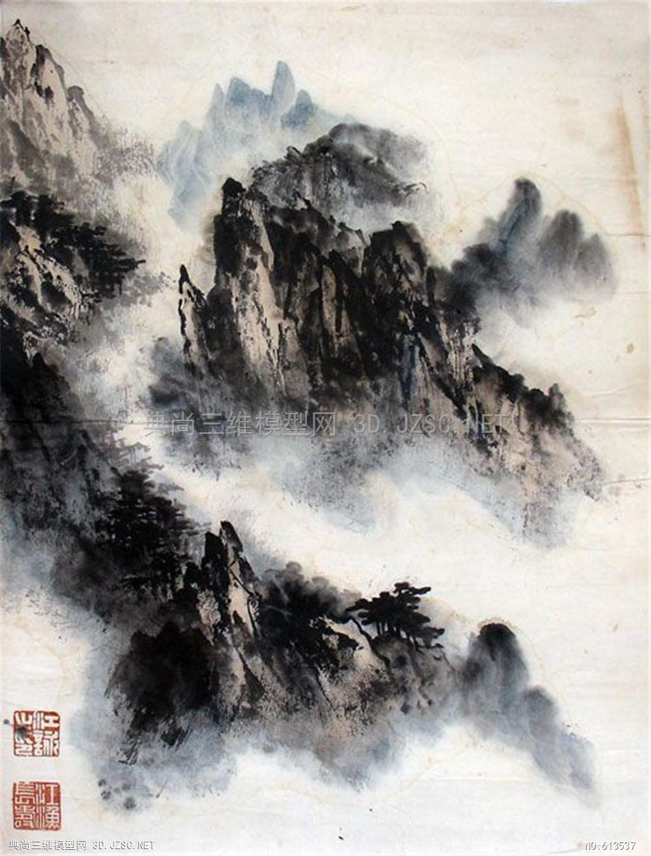 中式山水人物挂画墙面装饰挂画 (11)