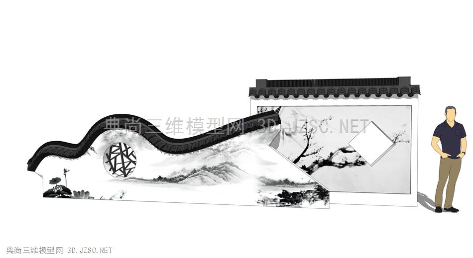 农耕文化墙、乡村景观墙、中式景墙(21)