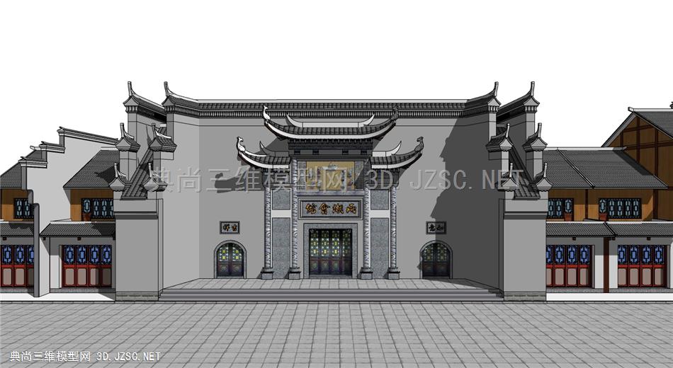 江浙古建会所门头