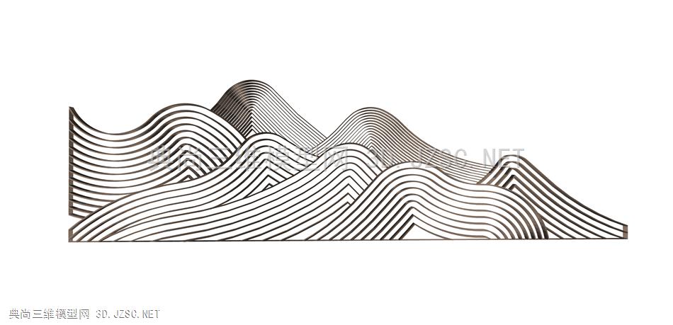 线条假山 (25)  现代假山水景 新中式假山水景 中式假山水景 抽象线条假山 景观小品 su模型