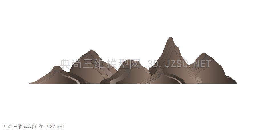 线条假山 (27) 现代假山水景 中式假山水景 抽象线条假山 景观小品 su模型