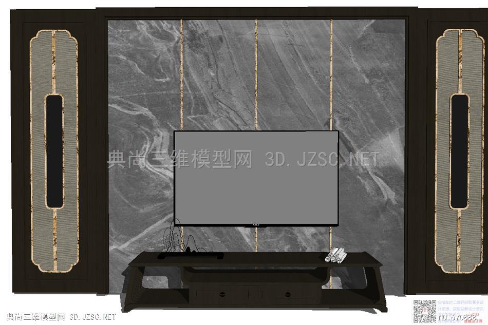 平板手机电视柜 (74)-sketchup室内模型