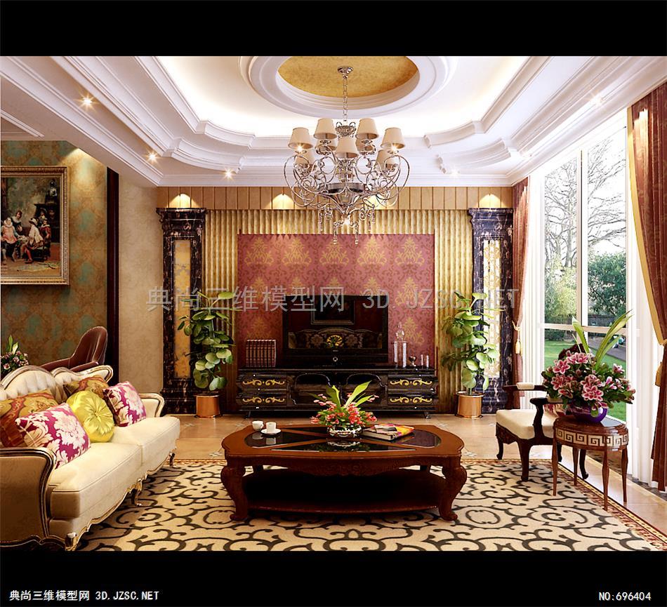 高清欧式客厅模型-晶轩设计085