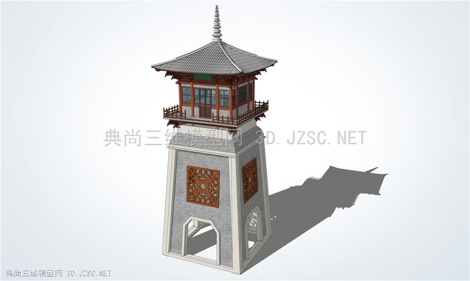 中式景观塔楼