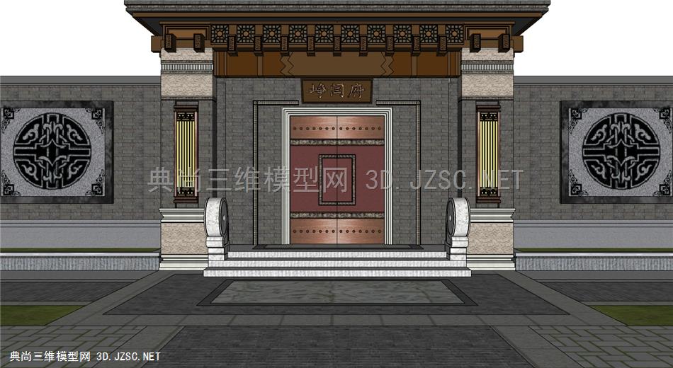 中式古典门头设计+影壁