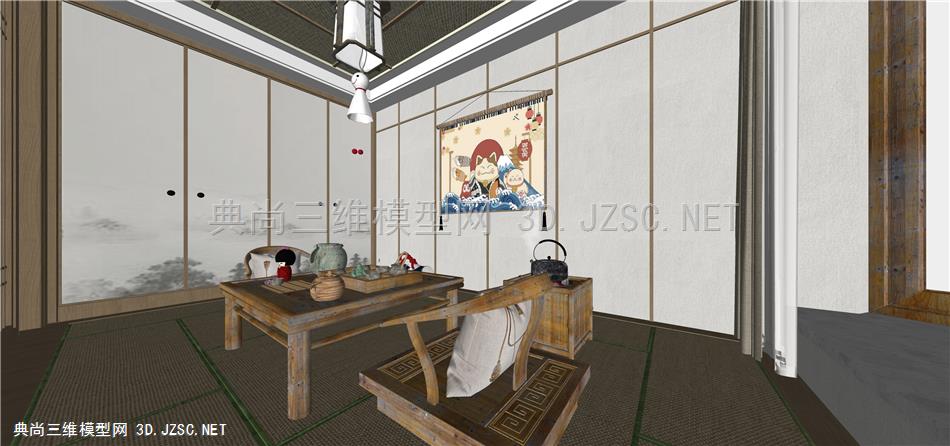新中式日式榻榻米 42 榻米客厅 包厢 中式茶水间 卧室 书房 餐厅包间 柜子
