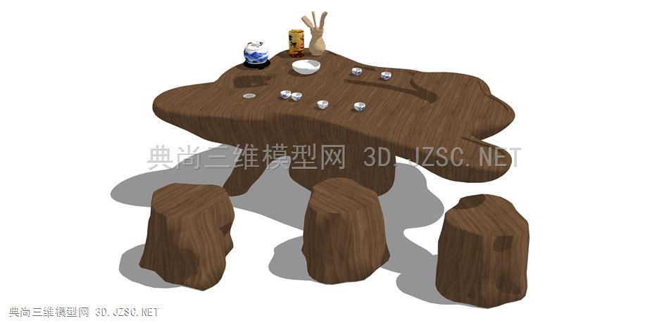 根雕茶桌茶台 (36) 茶几 中式茶台 树根桌子 树木座椅 木桌 木凳