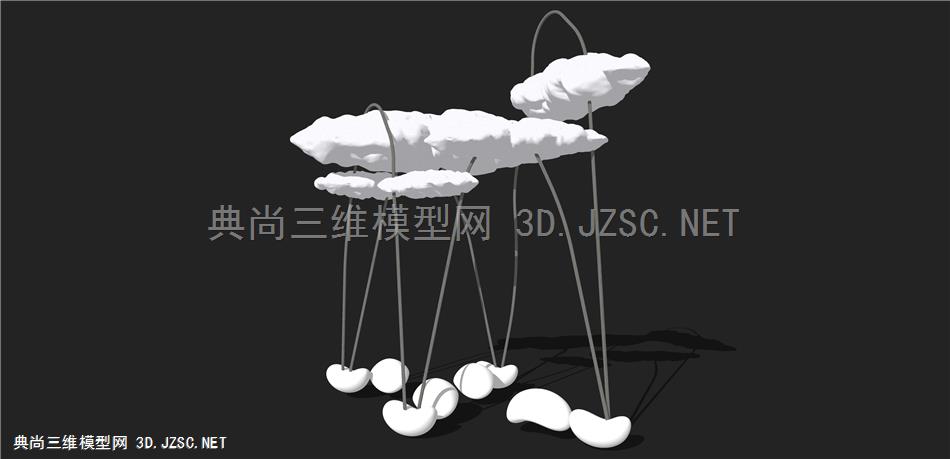 会所大堂雕塑云朵吊灯 (21) 云朵灯 装饰灯 白云吊灯 白云灯具 现代吊灯 