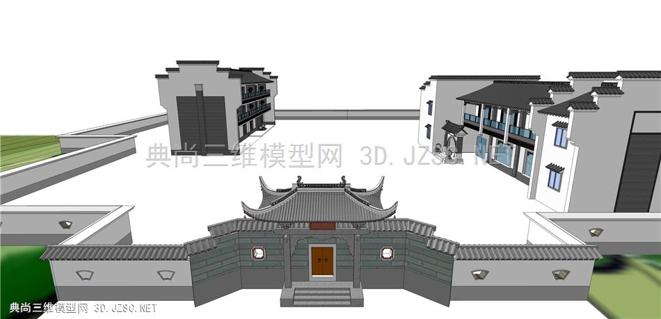 徽派新中式风格建筑 (43  中式徽派建筑 文化活动中心 私人会所 度假酒店 度假村 私人别墅