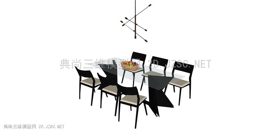 454巴西sossego餐桌椅，现代餐桌椅，桌椅，桌椅组合，长桌椅，家具