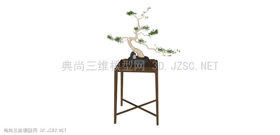 1253中国 u+  家具，茶几，边几，小桌子，现代轻奢边几  盆栽  松树