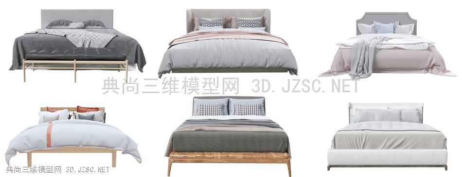 现代双人床 双人床垫
