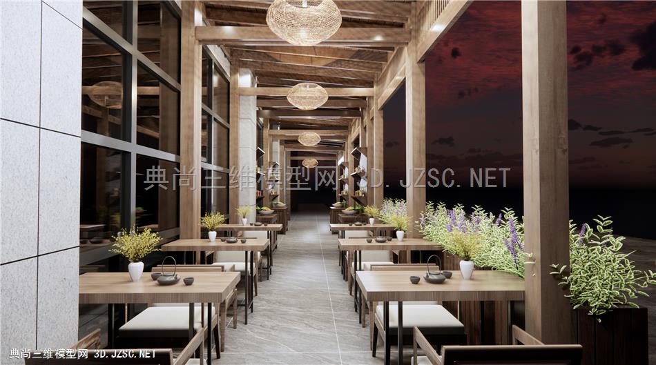 新中式中餐厅 火锅店 茶桌 茶馆 餐桌椅 原创