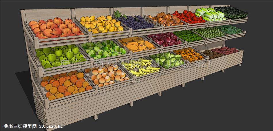 超市蔬菜水果售卖区 货架展架