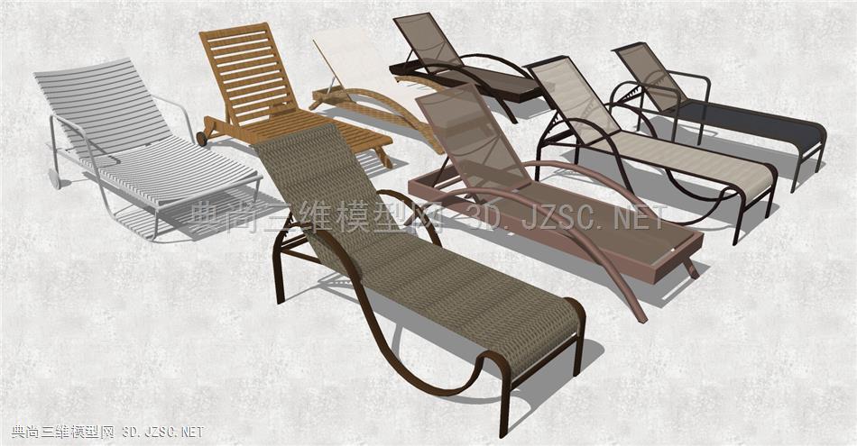 现代户外庭院躺椅 休闲椅 折椅 沙滩椅