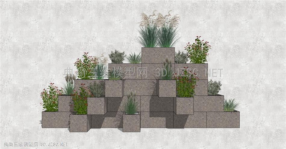 造型植物景墙 花池树池 盆栽植物