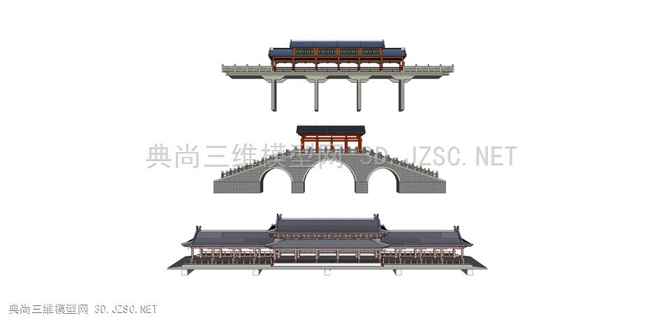 中式桥架 (13  木桥架 景观桥 风雨桥  石桥 古代城桥