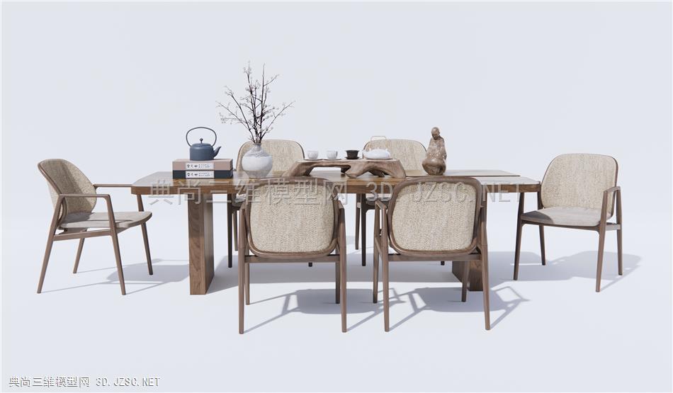 新中式休闲桌椅 餐桌椅 茶桌椅