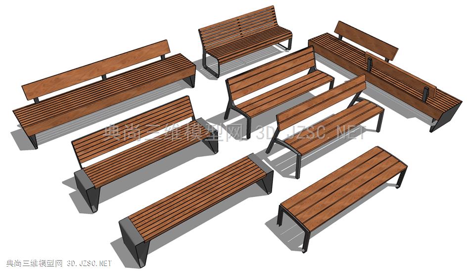 现代景观座椅户外椅凳 木椅公园椅凳