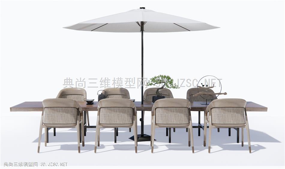 新中式户外休闲桌椅 茶桌椅 餐桌椅 茶台 休闲椅1