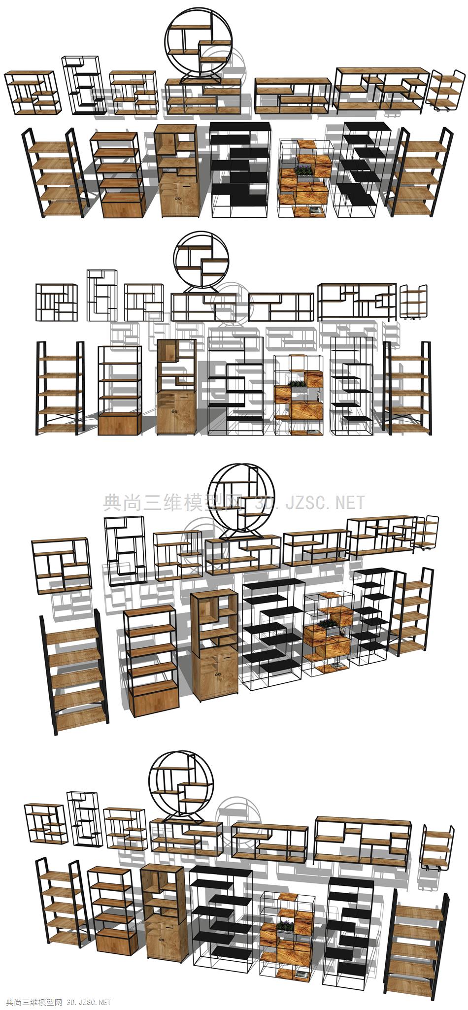 陈列柜 置物架 铁艺货架 展示架 实木层架柜子 简约木板架
