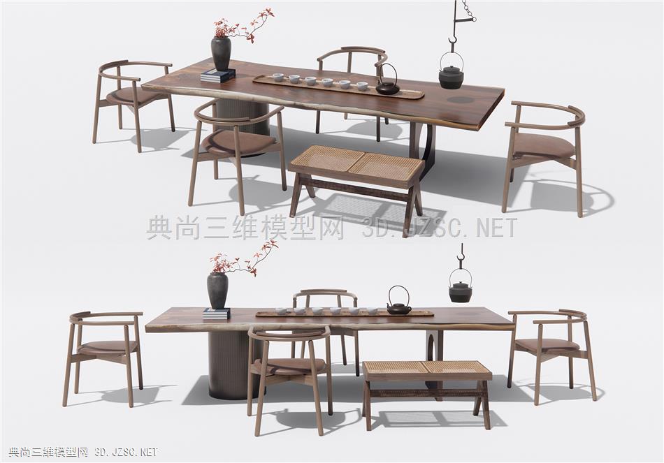新中式茶桌椅 茶台 休闲椅3