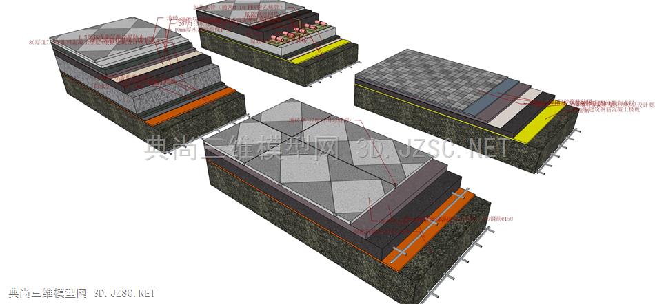 地砖  地毯  建筑构造 细部节点 细节