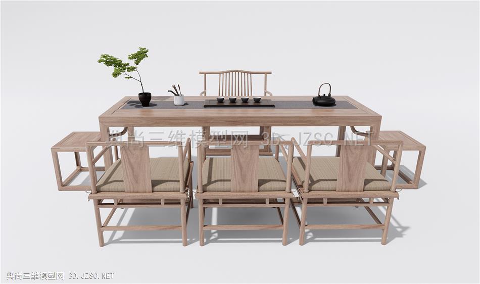 新中式茶桌椅 古典实木家具 椅子