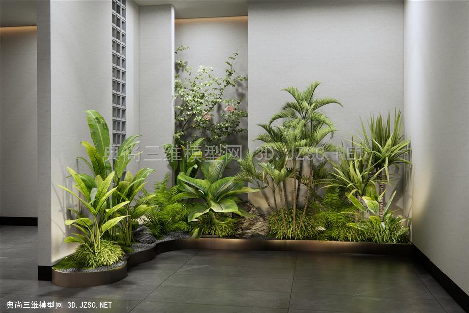 现代植物组合 热带植物 花草 植物堆 室内植物造景1