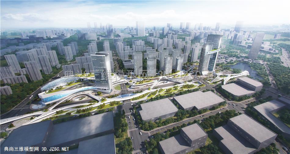现代风格商业综合体、带高层办公楼+住宅+金地商置-南京铁北商住项目概念方案设计——三益中国